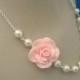 Bridesmaid Jewelry Soft Pink Fashion Rose Bridal Necklace