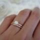 1/2 ct Solitaire, 3/4 ctw Wedding Set, Half Eternity Rings, Man Made Diamond Simulants, Engagement Rings, Sterling Silver, Rose Gold Plated