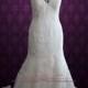 Sleeveless Vintage Style Lace Fit and Flare Wedding Dress 