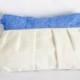 Pleated Wristlet Pouch Clutch Stripe Ivory Blue Floral Linen Cotton