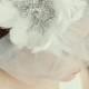 Royal crystal and feather fascinator.  Vintage style bridal veil. Huge exquisite wedding fascinator. White feather and crystal fascinator