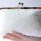 Bridal white formal clutch bag: silk-lined purse, bridal accessory, wedding day, bridesmaid gift