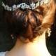 Wedding Hair Chain, Bridal Hair Chain, Wedding Hair Wrap Downton Headpiece, Silver Wedding Halo Crystal Hair Comb, Wedding Hair Comb Vine
