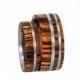 Bocote Wood inlaid in Titanium Wedding Ring - Single Ring, Ring Armor Included