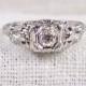 Art Deco 18K Gold Diamond Engagement Ring .25 Carat