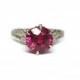 Vintage 14K Ruby Engagement Ring White Gold Solitaire 1.5 Carat Size 6