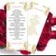 Wedding Program Template - Golden Damask Tea Length - Printable Ceremony Program - Editable PDF - Instant Download - DIY You Print