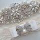 MIA Style A - Bridal Garter, Wedding Garter Set, Stretch Lace Garter, Rhinestone Crystal Bridal Garter