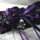 Purple Lace- Black Satin Skull Crossbones Garter