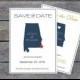 Alabama Save the Date Templates - Alabama Navy State Map Save the Date Printable Editable PDF Template - Instant Download - DIY You Print