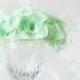 Mint Green wedding, summer wedding, mint reen bridal hair piece-Ella