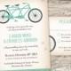 Bicycle Built for Two Printable Wedding Invitation Set