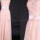 Pink Chiffon Bridesmaid Dress Lace Applique Long prom Dress A-line long Prom Dresses with Zipper-up - Bridesmaid Dresses
