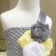 yellow grey flower girl tutu dress