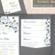 Pocket Wedding Invitation Template Set DIY EDITABLE Word File Instant Download Navy Blue Wedding Invitations Printable Floral Invitation