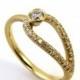 Diamond engagement ring, Unique Engagement Ring, Delicate Diamond ring, Infinity diamond Ring, Modern engagement ring, Pave diamond ring