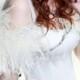 STARLET  Ostrich Feather and Rhinestone Shrug in Cream, Ivory or Black
