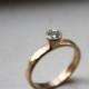 14k Hammered Gold Moissanite Diamond Engagement Ring