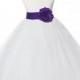 Ivory Flower Girl dress tie sash pageant wedding bridal recital children tulle bridesmaid toddler sashes sizes 12-18m 2 4 6 8 10 12 