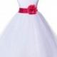 New Color White Flower Girl dress tie sash pageant wedding bridal recital children tulle bridesmaid toddler sizes 12-18m 2 4 6 8 10 12 