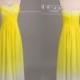 Inexpensive yellow Ombre Sweetheart Long Chiffon Bridesmaid Dress/Yellow Ombre Bridesmaid Dress/Evening Dress/Simple Bridesmaid Dress DH425
