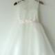Lace Tulle Flower Girl Dress Without Sash and Bow