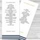 Wedding Program Template - Navy Stripes Tea Length - Printable Ceremony Program - Instant Download - Adobe Reader Format - DIY You Print