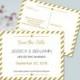 Save the Date Postcard Templates - Gold Carnival Stripes Printable Wedding Save the Dates - 5.5 x 4.25 Editable PDF - DIY You Print