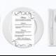 Wedding Menu Card Template - Editable PDF - 4x7 Black Elegant Swirls Printable Menu Card Templates - Adobe Reader Format - DIY You Print