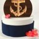 Nautical Wedding Anchor Cake Topper, burned wood cake topper