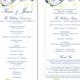 Wedding Program Template DIY Editable Word File Instant Download Program Navy Blue Program Floral Program Printable Wedding Program 4x9.25