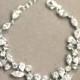 Bridal Bracelet, Cubic Zirconia Bracelet, Wedding Bracelet, Bridal Cuff, Crystal leaf , Clear Crystal Bracelet, Swarovski. Link Bracelet