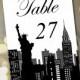 Travel Theme Wedding Table Number Template "New York Silhouette" Table Card Instant Download - DIY Wedding Table Number Wedding Reception