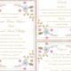 DIY Wedding Invitation Template Set Editable Word File Instant Download Printable Invitation Floral Wedding Invitation Colorful Invitation