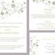 DIY Wedding Invitation Template Set Editable Word File Instant Download Floral Wedding Invitation Bird Invitation Printable Green Invitation