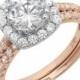 2.10 Ct SIMULATED DIAMOND Round Engagement Ring band Bridal set Solid 14k Rose/White Gold Made and Designed in the USA