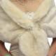 Valentine Sale Bridal wrap, bridal stole, Champagne faux fur stole fur shrug bridal fur wrap fur shawl, faux fur cape for wedding