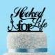 Hooked For Life Fishing Wedding Cake Topper - Custom Cake Topper-Wedding Bridal Shower Cake Topper-Fish CakeTopper-hooked for life decor