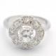 Art Deco Engagement Ring Wedding Ring Vintage Inspired Round Cut Halo Cluster Style Ring size 5 6 7 8 9 10 - MC1080341AZ