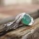 Emerald Engagement Ring, Platinum Emerald Leaves Ring, Platinum Leaf Ring, Leaf Emerald Engagement Ring, Natural Floral Emerald Leaves Ring