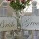 Wedding Chair Signs, Wedding Chair Hangers, Wedding Signs, Bride and Groom Signs, Mr. and Mrs. Chair Signs, 9 x 5