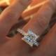 Ladies Princess cut Engagement Ring in Platinum