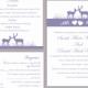 DIY Wedding Invitation Template Set Editable Text Word File Download Printable Reindeer Invitation Purple Wedding Invitation lavender invite