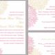 DIY Wedding Invitation Template Set Editable Word File Instant Download Printable Floral Invitation Pink Wedding Invitation Gold Invitations