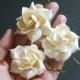 Ivory gardenia - bridal flower clip, Bridal flower hair pin, Bridal hair flower, Wedding hair clip, Bridal flower clip, Flower hair pins,