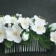 Bridal hair comb, Wedding flower comb, Bridal flower comb, Bridal hair accessories, Flower comb, Flower hair accessory, apple blossom