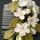 Bridal flower comb - apple, cherry blossom. Bridal hair accessory. Wedding flower comb. Flower comb. Bridal comb. Flower hair accessory