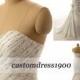 Sweetheart Sweep Train Half Open Back Bridal Gowns White /Ivory Handmade Satin Mermaid Wedding Dress