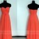 Strapless Sweetheart Orange Red Bridesmaid Dress/ Long Bridesmaid Dress/ Bridal Party Dress/ Long Mismatch Bridesmaid  Dress/ Prom Dress