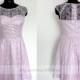 Short Sleeves Lilac Lace Short Bridesmaid Dress/ Cocktail Dress/Short Prom Dress/ Bridesmaid Dress/ Homecoming Dress/ Bridal Party dress